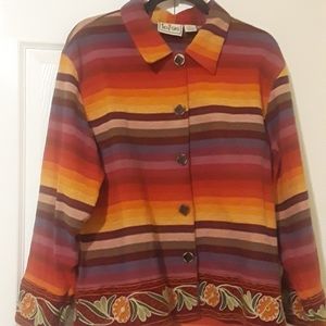 TanTrums Rainbow Blazer Stitch  Hem Sz Lg vintage